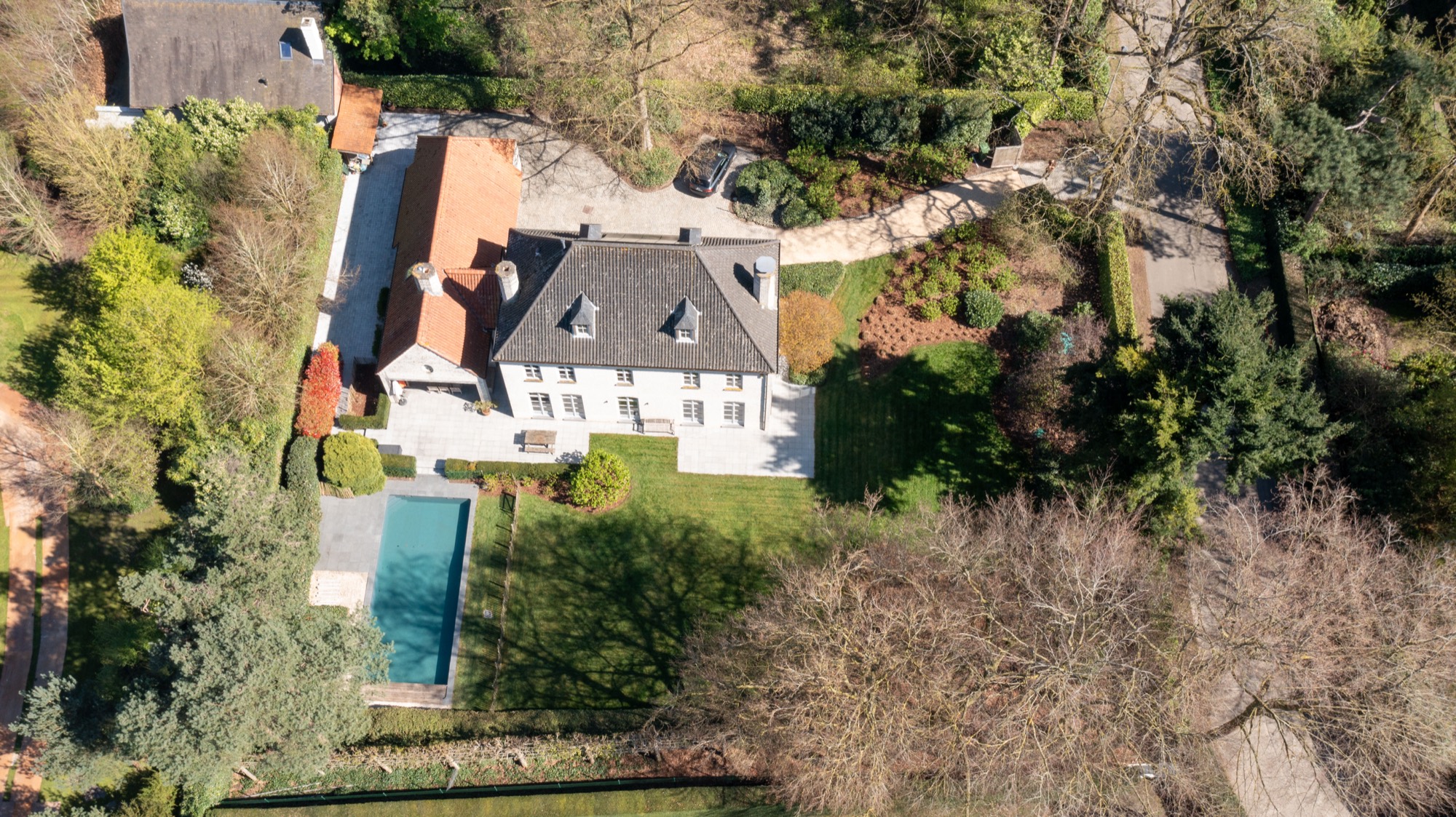 Luchtfoto van de villa