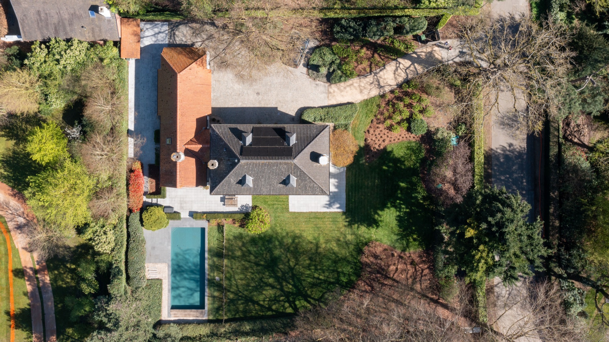 Luchtfoto met zicht op de Leie